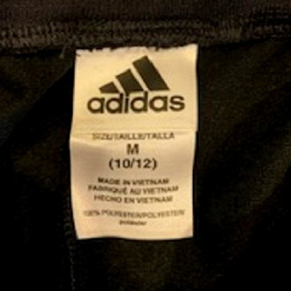 NWT Adidas Girls' Pull-On Jogger Pants Black White Side Stripes Sz: M (10/12) - Picture 7 of 7